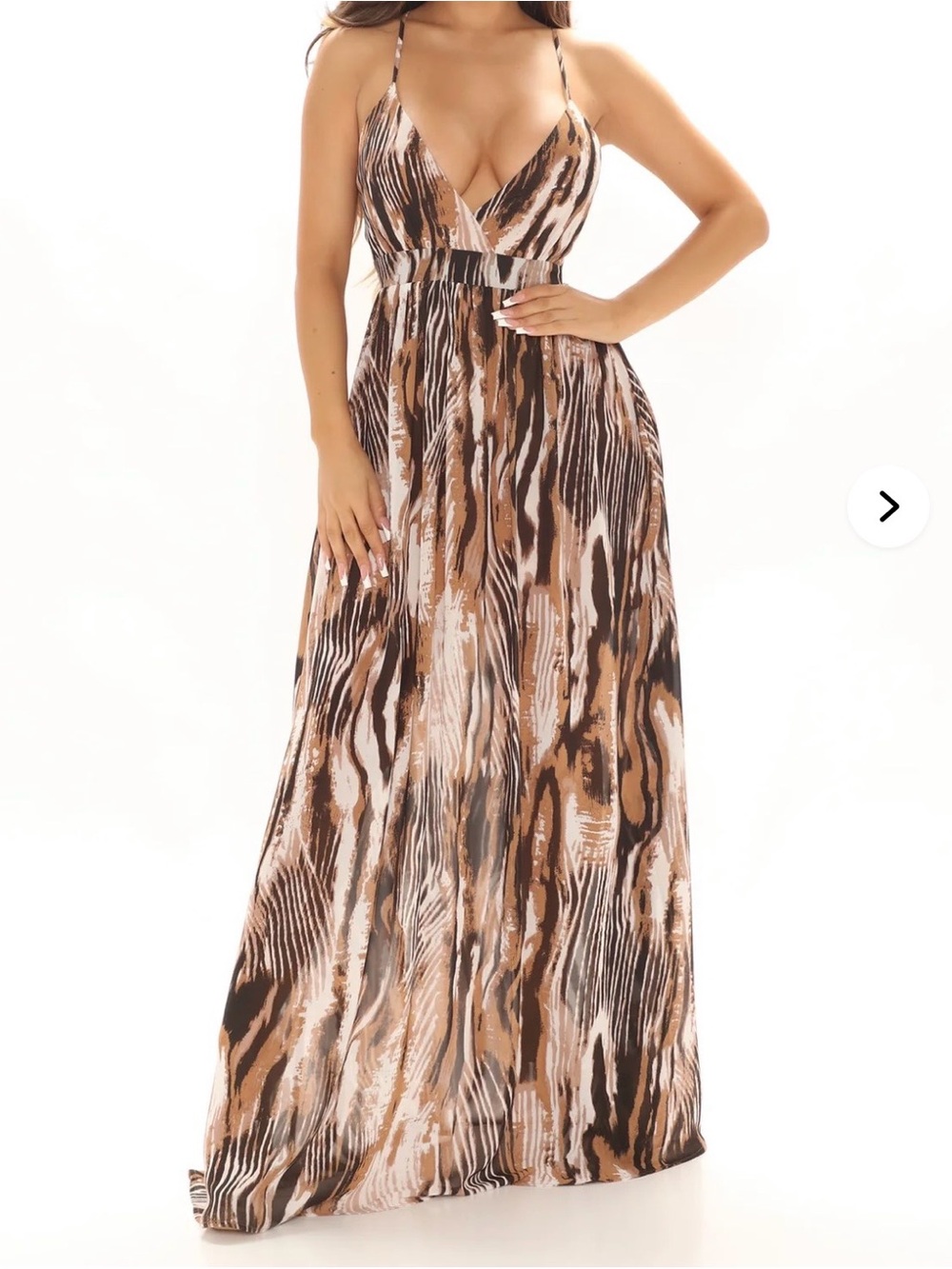 Brown Animal-Print Maxi Dress - Women